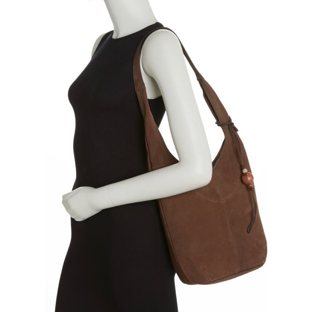 Brown suede lucky brand purse